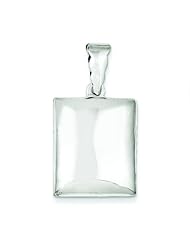 Sterling Silver Square Locket Pendant Jewelry 35mm