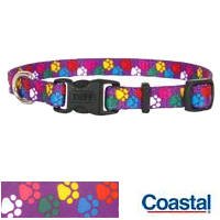 Pet Attire Cllr 3 4 In Adj 14-20 Multi-Color Paws