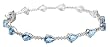 10k White Gold Blue Topaz Bracelet with Diamond-Accent, 7.25"
