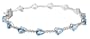 10k White Gold Blue Topaz Bracelet with Diamond-Accent, 7.25"