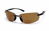 Coyote Eyewear BP-5 Rimless Polarized Reader Sunglasses (Tortoise/Brown +2.00)