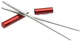 Yamazki Stainless Steel My Chopsticks in a Lacquer Red Cylinder Case, Pair