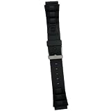 Genuine TIMEX Mens Black Rubber Strap, 18mm wide end-piece, width 18mm, length 6 -1/2