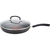 T-fal E9189774 Ultimate Hard Anodized Nonstick Thermo-Spot Heat Indicator Dishwasher Safe 10-Inch Deep Saute Pan / Fry Pan with Glass Lid Cookware, Gray