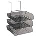 Fellowes 75902 Mesh Partition Additions Triple Tray, Side Load, Letter Size, Black