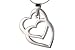 Overlapping Open Heart Double heart pendant charm necklace with floating heart design.