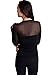 Black Woman Seamless Long Sleeve Sheer Stretchy Mesh Top