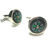 Compass Cufflinks : Real Working Compass Cufflinks W/Gift Box