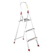 #566 Four-Foot Folding Aluminum Euro Platform Ladder, Red
