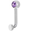 14 Gauge 5mmTanzanite Gem Vertical Hood Piercing -3/8" 2mm Rise