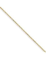 1.5mm, 10 Karat Yellow Gold, Diamond-Cut Rope Chain - 9 inch