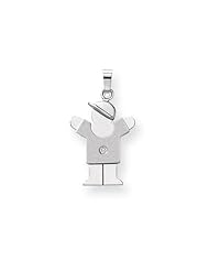 14k White Gold AA Diamond Kid Pendant Cyber Monday Special