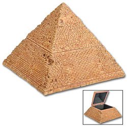 Egyptian Sandstone Pyramid Box Collectible Egypt Decoration Container 7163