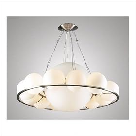 Aosta Thirteen Light Pendant in Satin Nickel by PLC Lighting