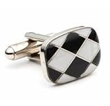 Black and White Argyle Cufflinks - Classic Style Formal Wear - Cufflinks