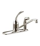 Kohler K-15173-FL-BN Coralais single-control kitchen sink faucet with 10 spout, color-matched sides