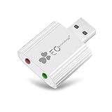 EC Technology USB オーディオ 変換アダプタ 3.5mm (ヘッドホン+マイク端子付き)