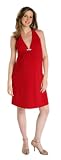 Red Halter Dress with Swarovski Brooch - Maternity Dress