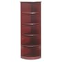 Mayline Corsica Series 1/4 Round Bookcase, 5 Shelves, 19 W by 19 D by 68 H, Cherry