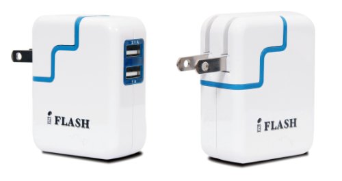 iFlash Dual USB Port Home/Wall/Travel Charger Adapter with 3A Output (fast) Heavy Duty Ouput Support iPad 1 / 2 / 3 / 4, iPhone 5 / 4S / 4, Google Android Phones, HTC EVO, LG, Samsung Galaxy S4 S3/SIII S2/SII Note II, BlackBerry Moblie Phones -- White Color, Swivel Plug Style iFlash Dual USB Port Home/Wall/Travel Charger Adapter with 3A Output (fast) Heavy Duty Ouput Support iPad 1 / 2 / 3 / 4, iPhone 5 / 4S / 4, Google Android Phones, HTC EVO, LG, Samsung Galaxy S4 S3/SIII S2/SII Note II, BlackBerry Moblie Phones -- White Color, Swivel Plug Style