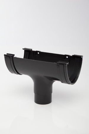 Polypipe Polyflow Deep Capacity [BLACK] RUNNING OUTLET RD505 for 117mmx 75mm PVCu half round deepline guttering systems