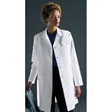 Medline Ladies' Staff Length Lab Coat - White, Size 8 - Model MDT11WHT8E