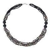 NOVICA Onyx and tourmaline necklace, 'Night Colors'