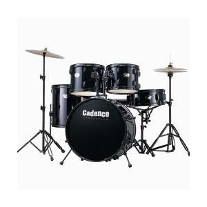 Cadence 5 Piece Drumset Black W Black Hardware by 