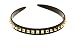 France Luxe Single Row Studded Headband - Black with Gold Studs