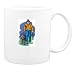 Mug with man, human, body, help, individuals, blind, individual, persons, newfoundland, dogs, cross, humans, people, person, dog, assist, street