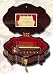 Curved, Rococo Style Genuine Mother of Pearl Floral Inlay 72 Note Spectacular Music Box