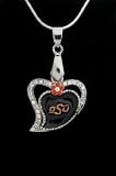Heart Pendant Charm Medal with 18 Sterling Silver Chain OSU Oklahoma State Univesity Cowboy Black