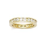 Solid 14K Yellow Gold Cubic Zirconia Eternity Toe Ring - Size 2.5