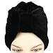 LUXURIOUS BLACK VELVET & SATIN TURBAN HEAD CAP HAT