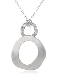 Bronze Double Open Circle Pendant Necklace, 18"