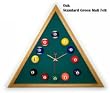Oak Triangle Billiard Clock Standard Green Mali Felt