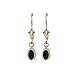 14K Yellow Gold 6 x 4 MM Oval Shaped Sapphire Drop Earrings