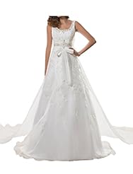 Beaded Lace Organza/Satin Natural   Waistline Wedding Dress 