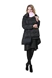 Front bottun waist ribbon down mama coat with baby pouch Large in black