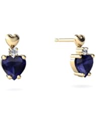 Genuine Sapphire 14kt Yellow Gold Earrings
