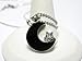Beautiful Black Onyx Look Celestial Crescent Moon and Star Charm Necklace Crystal Accents Silver Tone