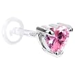 16 Gauge 5/16 Pink CZ Heart Bioplast Tragus Labret Monroe