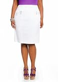 Ashley Stewart Womens Plus Size Zipper Accent Sateen Pencil Skirt