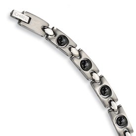 Stainless Steel Black Plated Magnetic Links Bracelet SRB105-8.5