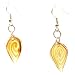 Glass Leaf Earring Silver & Yellow Swirl