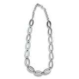 Polished Stainless Steel Oval Link Necklace