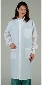 Medline Unisex ASEP Barrier Lab Coats, Navy (Medium)