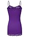 JJ Perfection Women's Adjustable Spaghetti Strap Lace Trim Cami Tunic Tank Top PURPLE XL