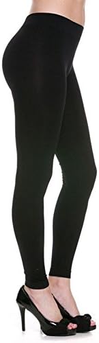 Seamless Full Length Fleece Lined Leggings (S, Black (Reg))