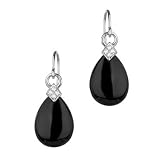 Onyx and Diamond Drop Earrings